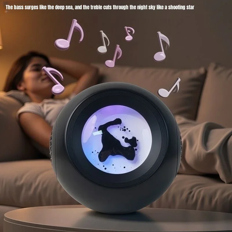 Magnetic Fluid Desktop Bluetooth Speakers Music Pickup Rhythm Lamp Ferrofluid Desktop Sound Partner Creative Gifts for Friends