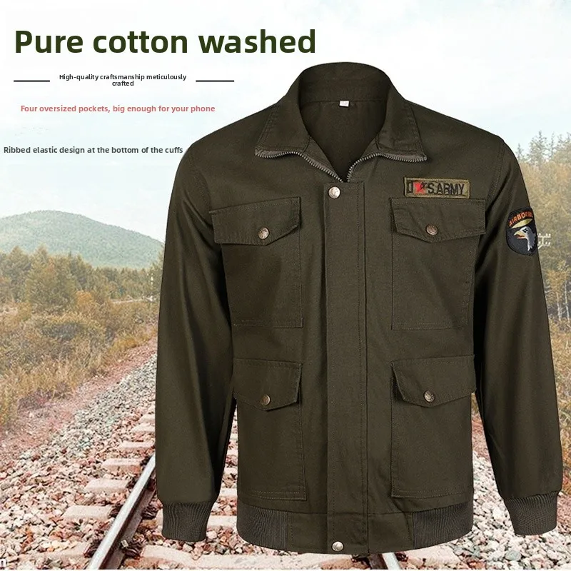 Set Professionale di Abbigliamento da Lavoro in Cotone con Grandi Tasche Multiple, Resistente al Calore e all'Usura, per Saldatura e Costruzioni