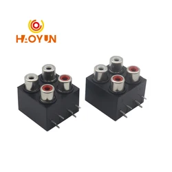 【5-1PCS】AV-8.4-12 Socket RCA Lotus Socket Audio And Video Socket Signal Socket Sealed 4-hole Bit