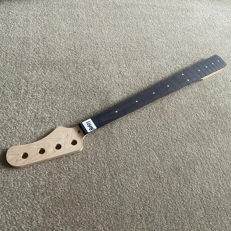 RN971 Custom Order Unfinished Bass Guitar Neck 4 Strings No Frets No Paints Maple+Rosewood DIY