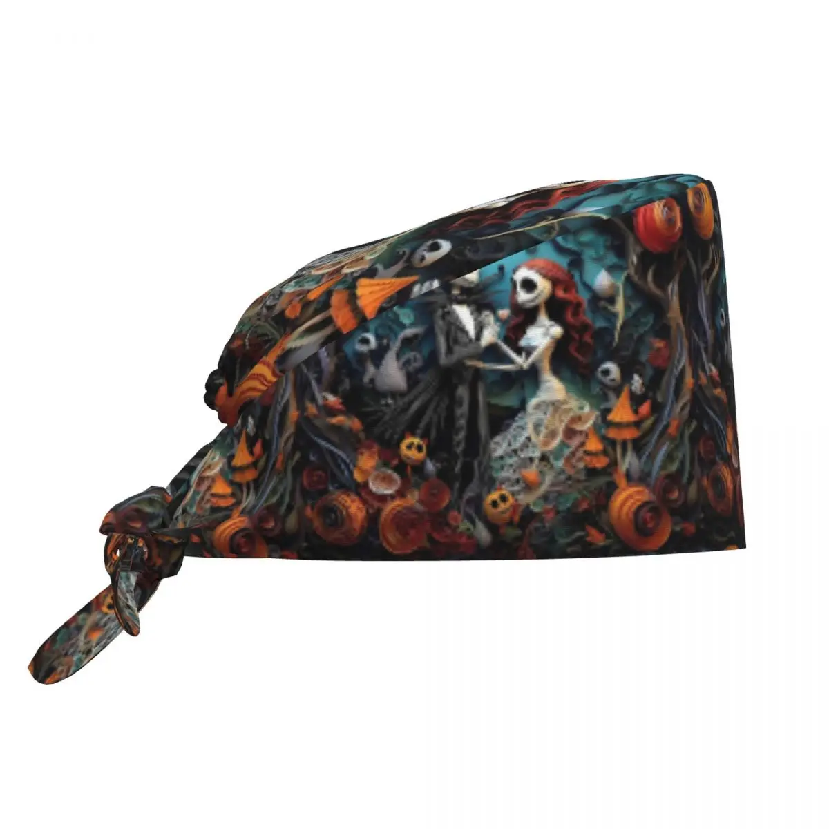 Gorro Quirúrgico Personalizado de Halloween para Personal Médico, Diseño de La Novia Cadáver, para Hombres y Mujeres, con Temática de Pesadillas Antes de la Navidad, También como Gorro de Chef