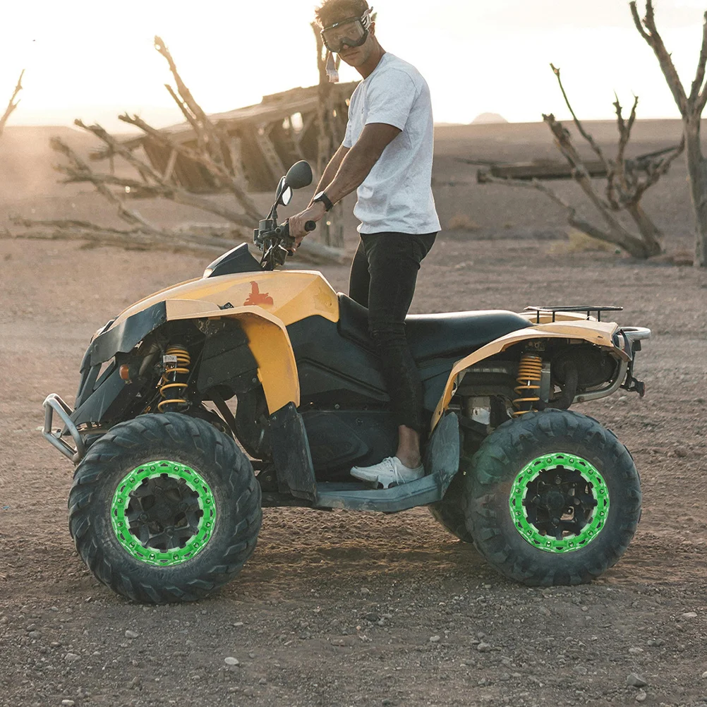 2 قطعة Atv محور عجلات يغطي 10 بوصة على الطرق الوعرة أنيق حافة حامي مقاوم للماء دائم البلاستيك تقليم اكسسوارات Atv Hub يغطي #4