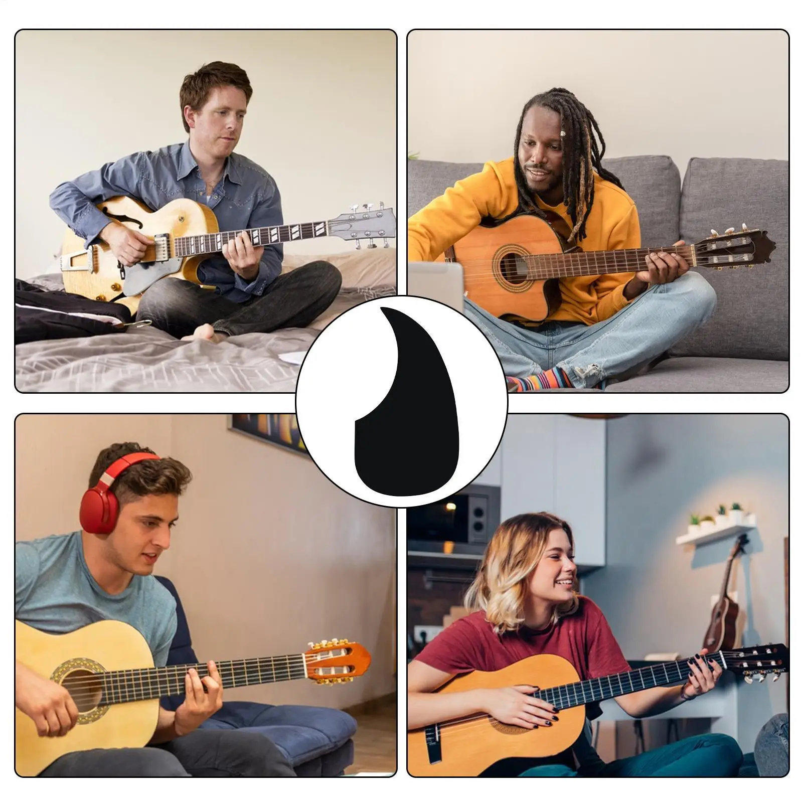 Guitar Pickguard Drop Shape Self-Adhesive Pick Guards for Guitar Self Adhesive Pick for Electric Guitar Pick Guard Scratch Plate