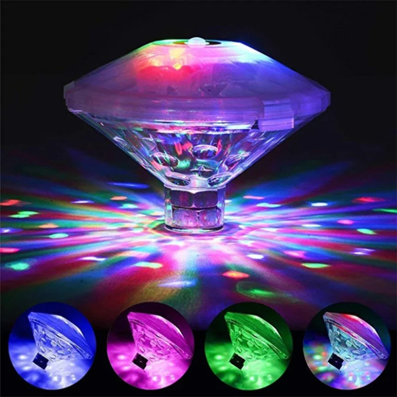 Floating Underwater Light Baby Bath Tub Lamp RGB Submersible LED Disco Party Lighting Glow Show Swimming Outdoor Decor