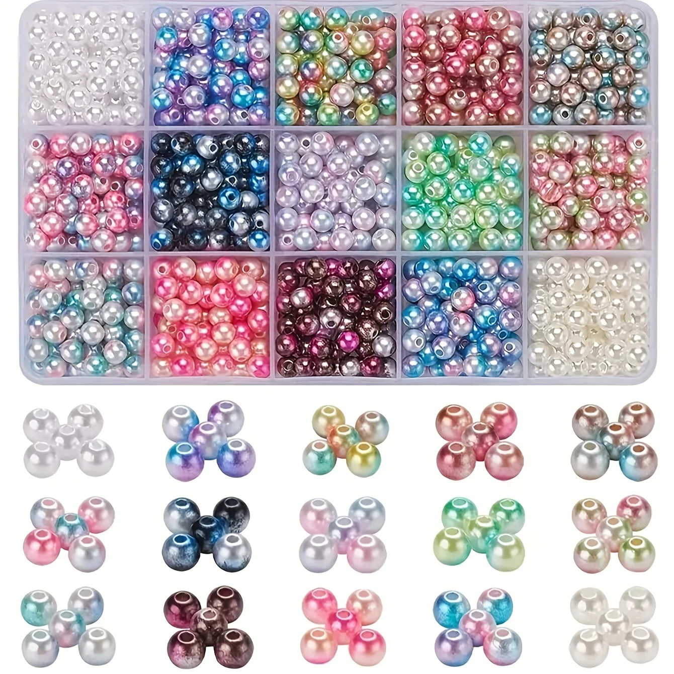 Jewelry Making Box - 6mm çift renkli sprey boyalı akrilik