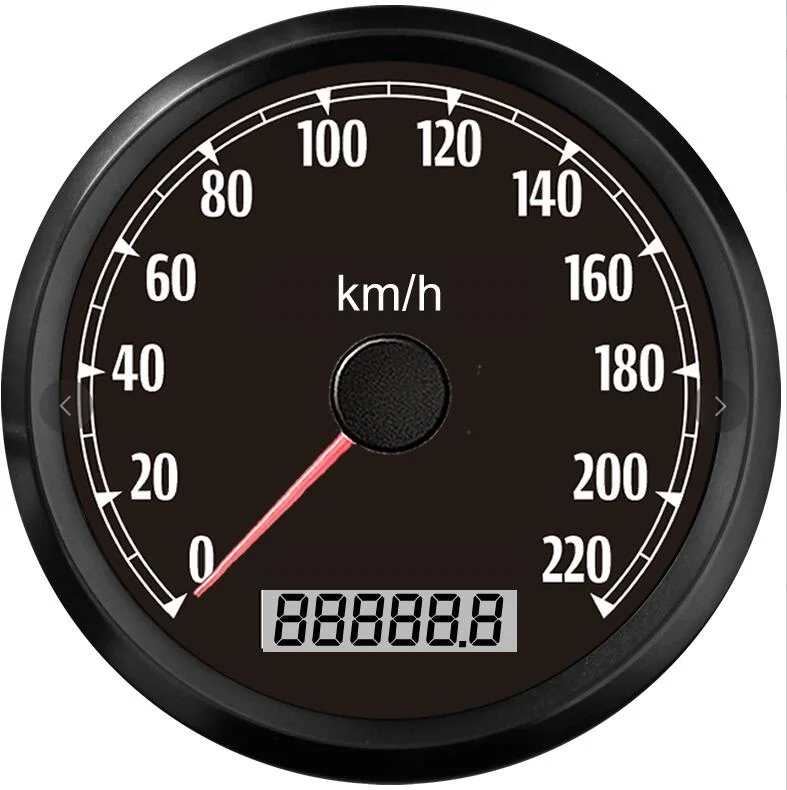 カスタム防水スピードメーター,走行距離計,0〜220 km/h, 220mph, GPS