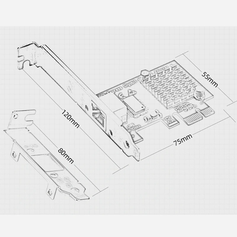 3X PCIE Card Gigabit Network Card 10/100/1000Mbps RJ45 Wired Network Card PCI-E Network Adapter LAN Card