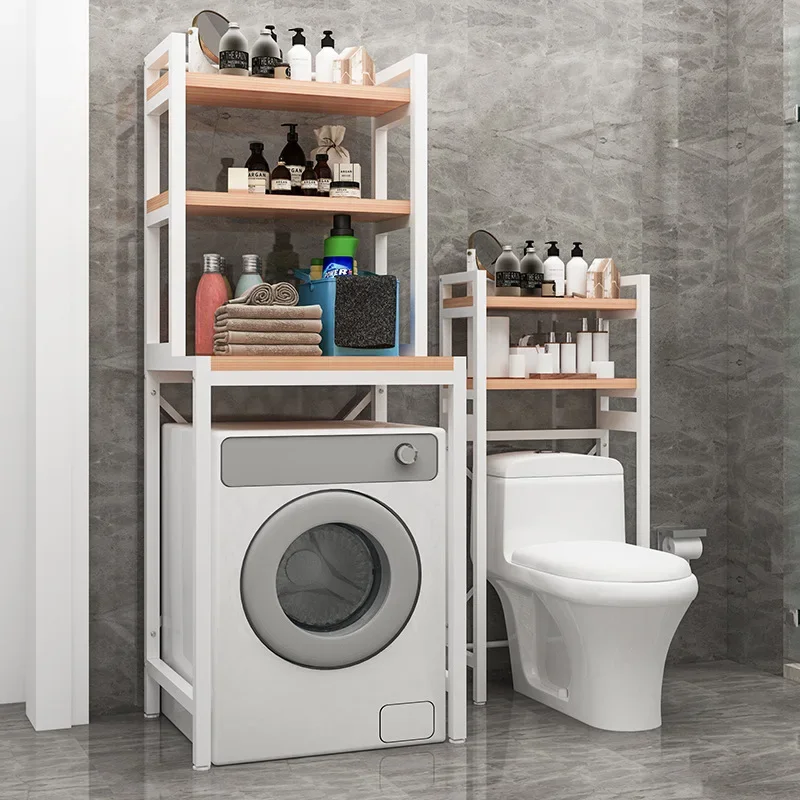 

Коричневая металлическая полка-органайзер для туалета и ванной комнаты, экономящая пространство