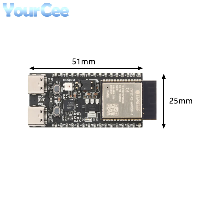 ESP32-C6-DevKitM-1 ESP32-C6-DevKitC-1 scheda di sviluppo ESP32-C6 MINI-1 WROOM-1 WiFi Wireless 2.4GHz wi-fi 6 modulo Zigbee BLE5