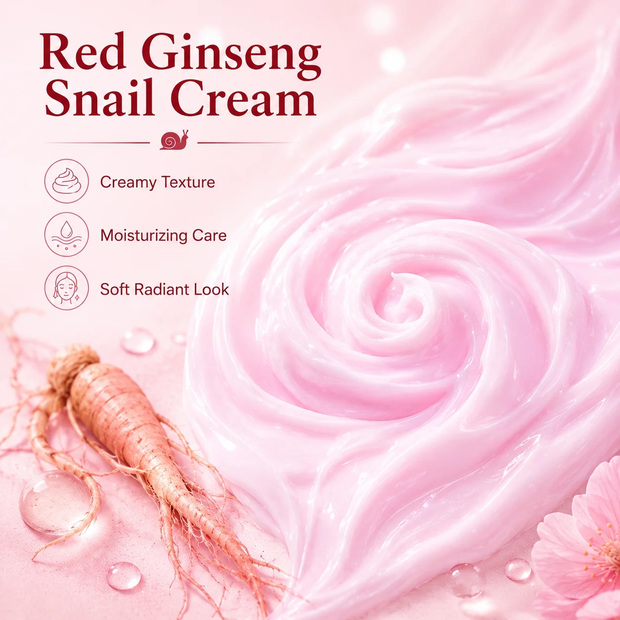 Korea Skin Care Red Ginseng Snail Cream Hydrating Essence Brightening Skin Clear Acne Fade Blemish Daily Skin Care