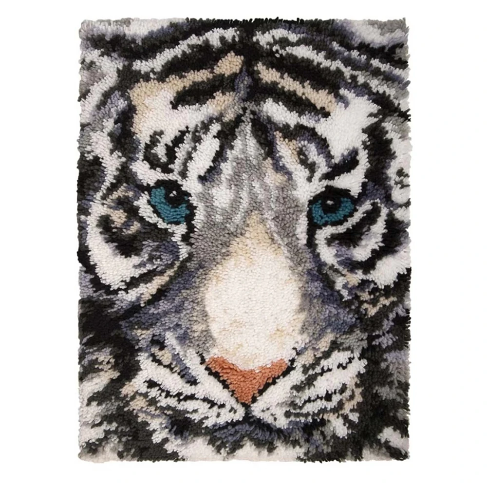 

Home decor Diy Latch hook rug kits Big size Tiger Carpet embroidery with printed pattern Creative DIY Craft for kids Rug