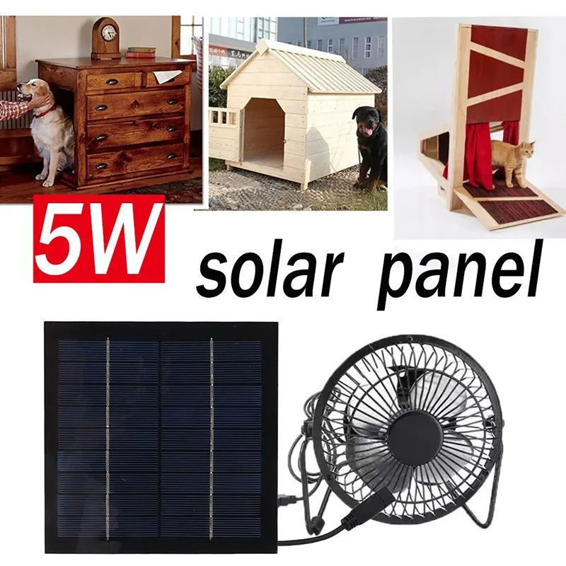 

Mini 5W Solar Panel Belt, Portable Cooling Fan, Photovoltaic Solar Panel Set Without Power Storage Function