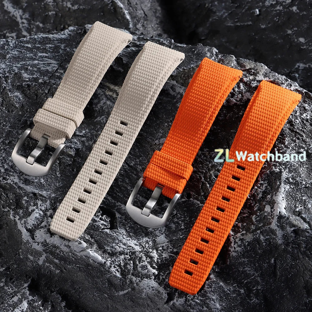 New Curved End Rubber Watch Straps 20mm 21mm 22mm Watch Belt Quick-release FKM Watch Bands Bracelet for Omega for Swatch Men's image 2
