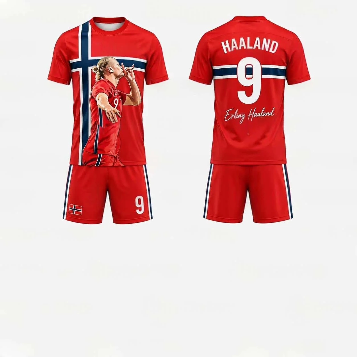 2026 # Harland 9 # Football Match Training Set Fan Gift Summer Sports T-shirt Shorts Set