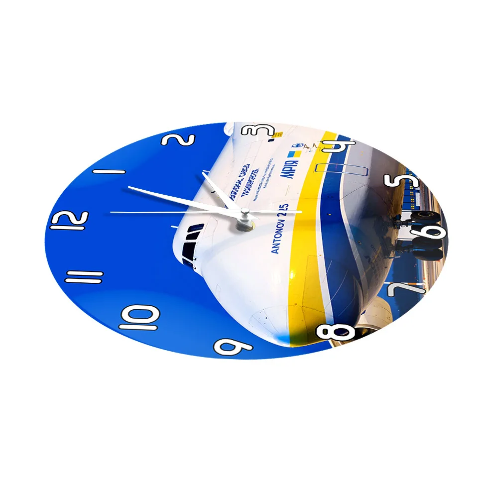 World Largest Plane Antonov An-225 Mriya Wall Clock Ukraine Strategic Airlift Cargo Aircraft Modern Design Silent Printed Clock