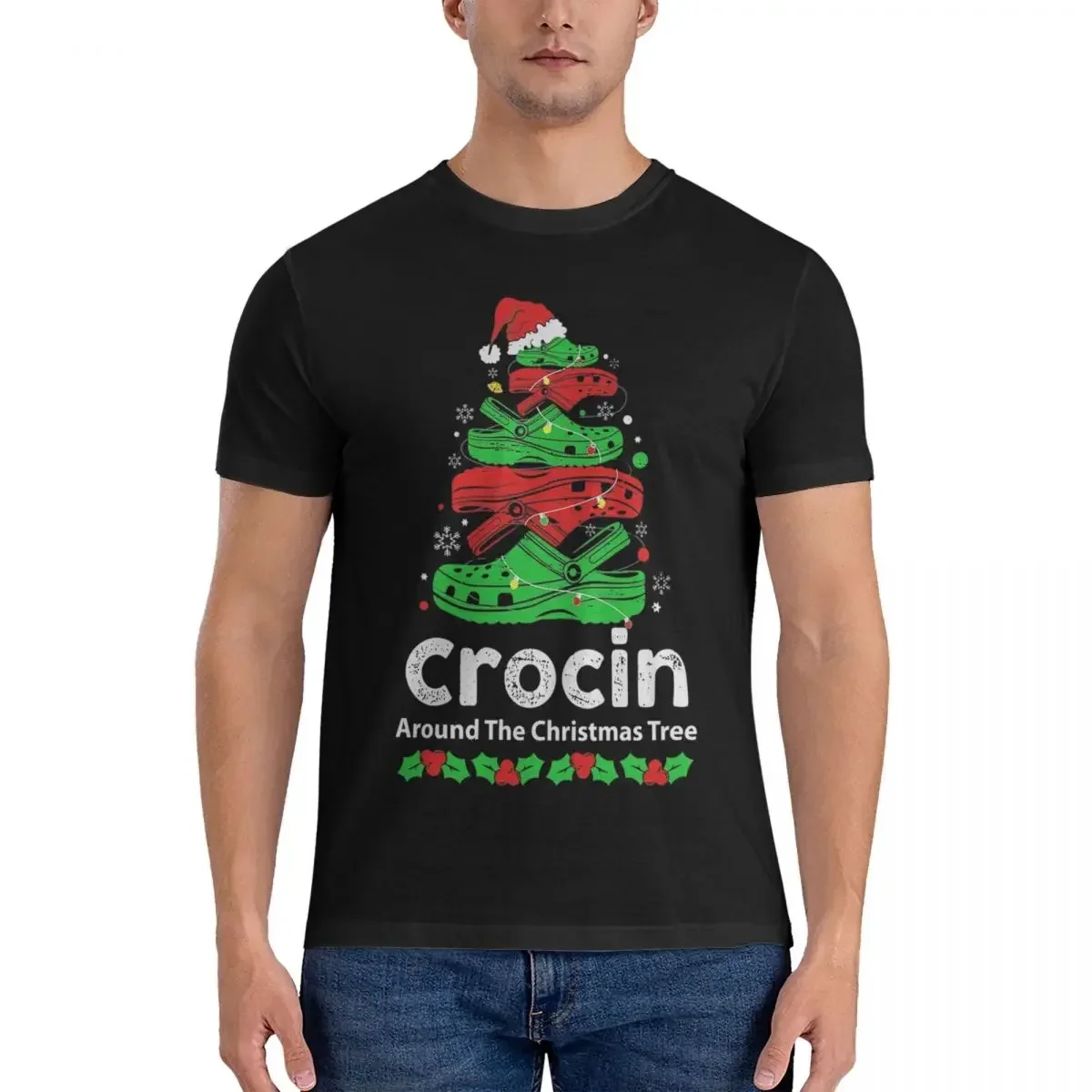 Crocin Around The Christmas Tree T-shirt Male Classic Oversized T Shirt Men O-Neck Summer Shirts Tops S-6XL