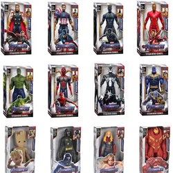 30cm Marvel Avengers Toy Thanos Hulk Spiderman Iron Man Captain America Thor Black Panther With Sound And Light Action Toy Gifts