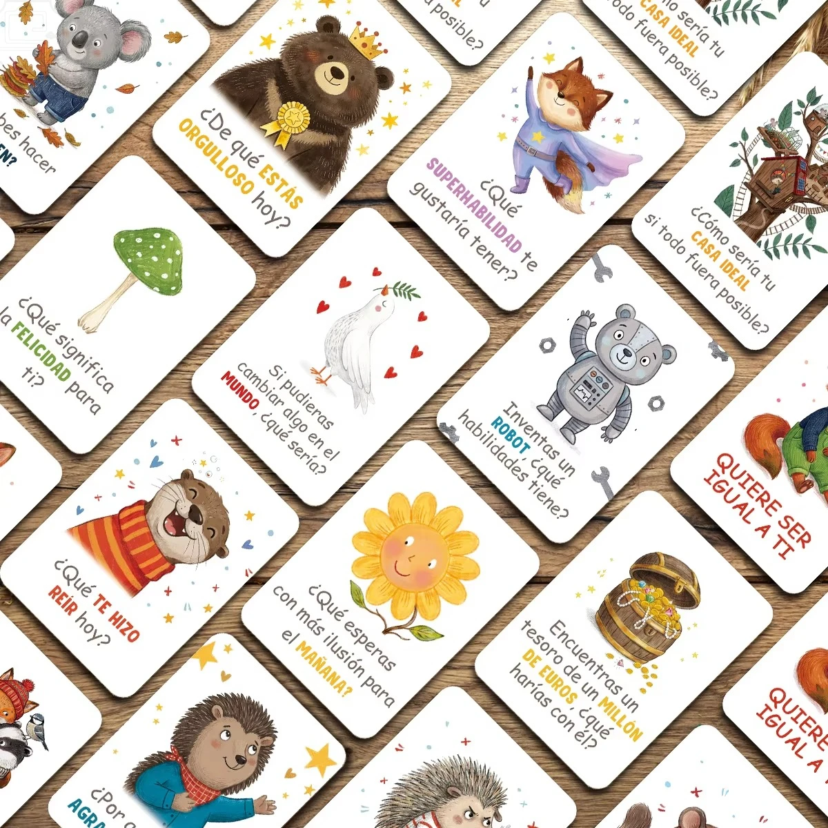 24pcs Spanish Interactive Questioning Cards,Self-Reflection&Emotional Intelligence Building Cards,Spanish Language Learning Card