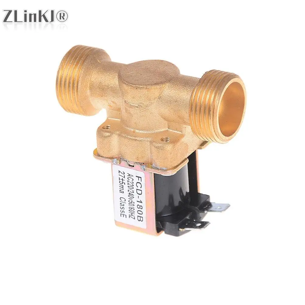 1Pcs Brass Electric Solenoid Valve Water Normally Closed Air Inlet 3/4\