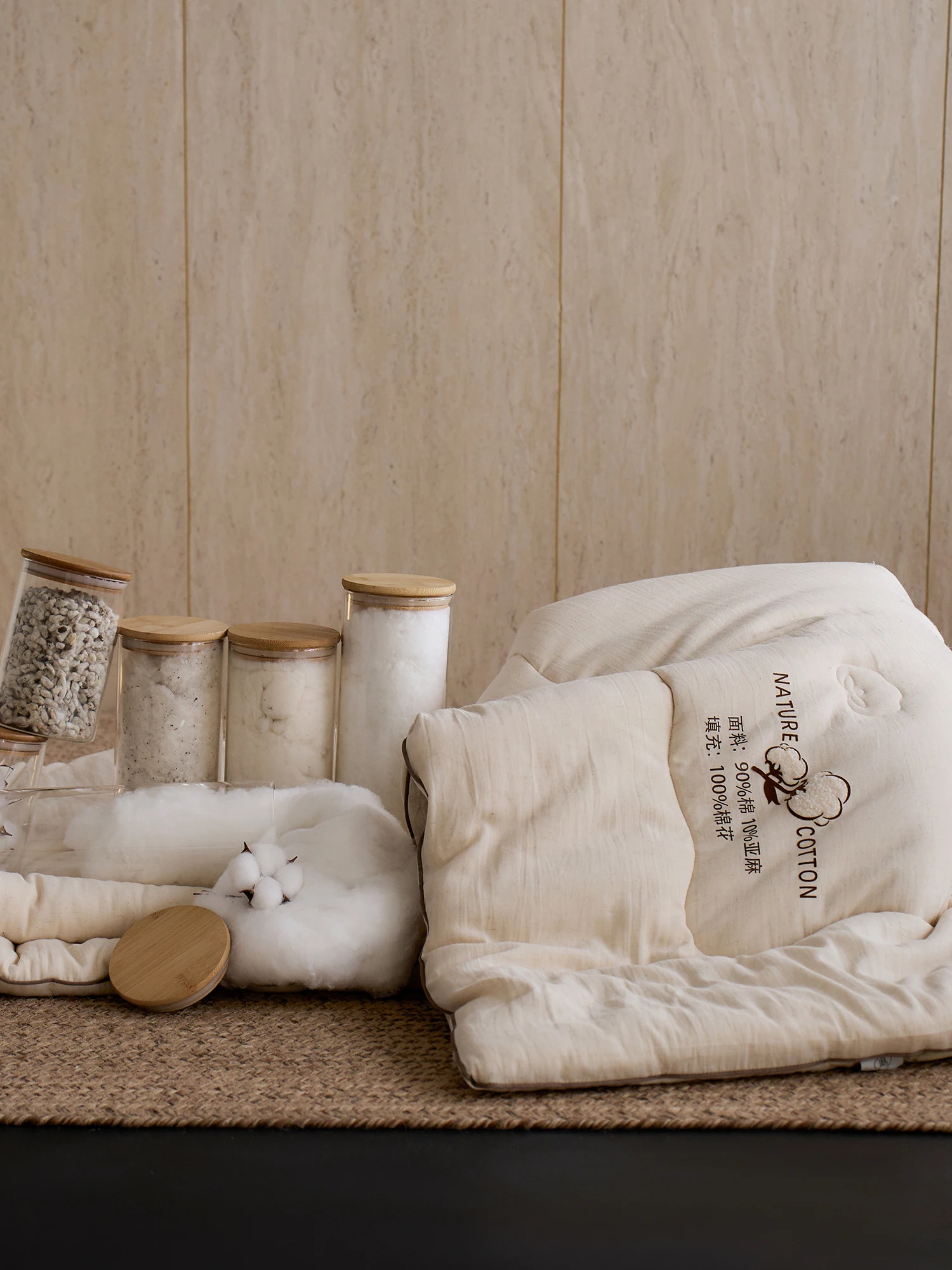 لحاف من الصوف القطني المحيط 2025 مزدوج لحاف من القطن والكتان 00% حشوة من القطن لحاف شتوي للطلاب Dormi #2