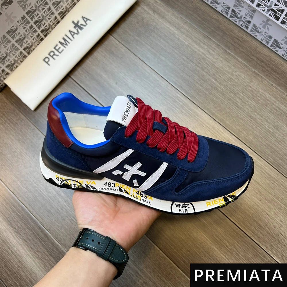 

PREMIATA Men's Retro Trend Comfortable Simple Casual Sports Shoes Mesh Breathable Lightweight Cushioning Couple Running Shoes