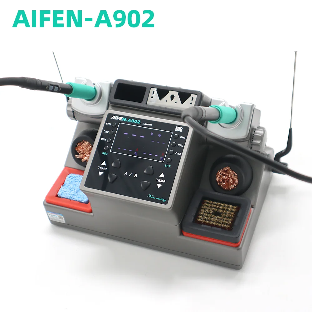 AIFEN-A902 Intelligent Double Welding Station With C210/C115 C245 Electric Soldering Iron Station for Phone PCB Repair