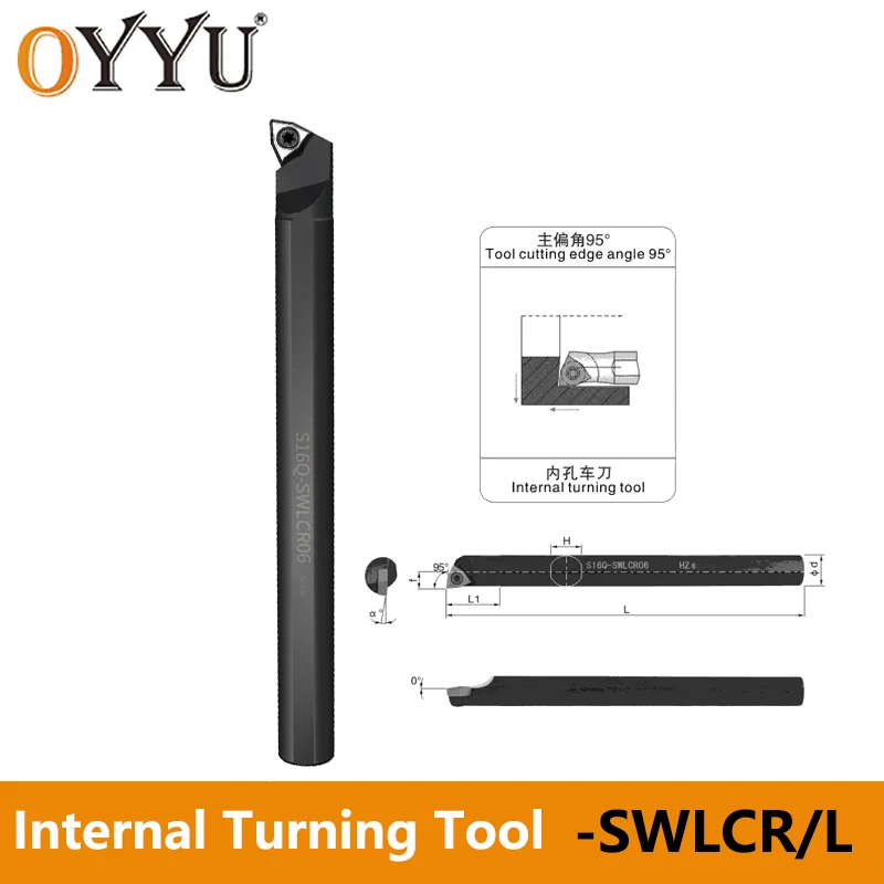 OYYU SWLCR S08K-SWLCR04 S10K-SWLCR04 S12M-SWLCR04 S16Q-SWLCR06 Internal Turning Tools Holder S12M S16Q S20R S25S SWLCR04 SWLCR06