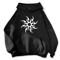 Sudadera con capucha para hombre con estampado de patrón de sol, sudadera Harajuku, sudadera con capucha informal y moderna, top con patrón de dibujos animados