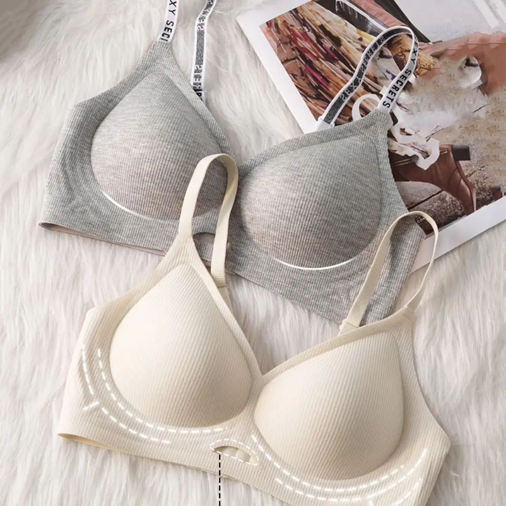 

Fashion 3/4Cup Seamless Bras Thin Strap Shockproof Wireless Deep V Bra Lingerie Push Up Underwear for Women Gift
