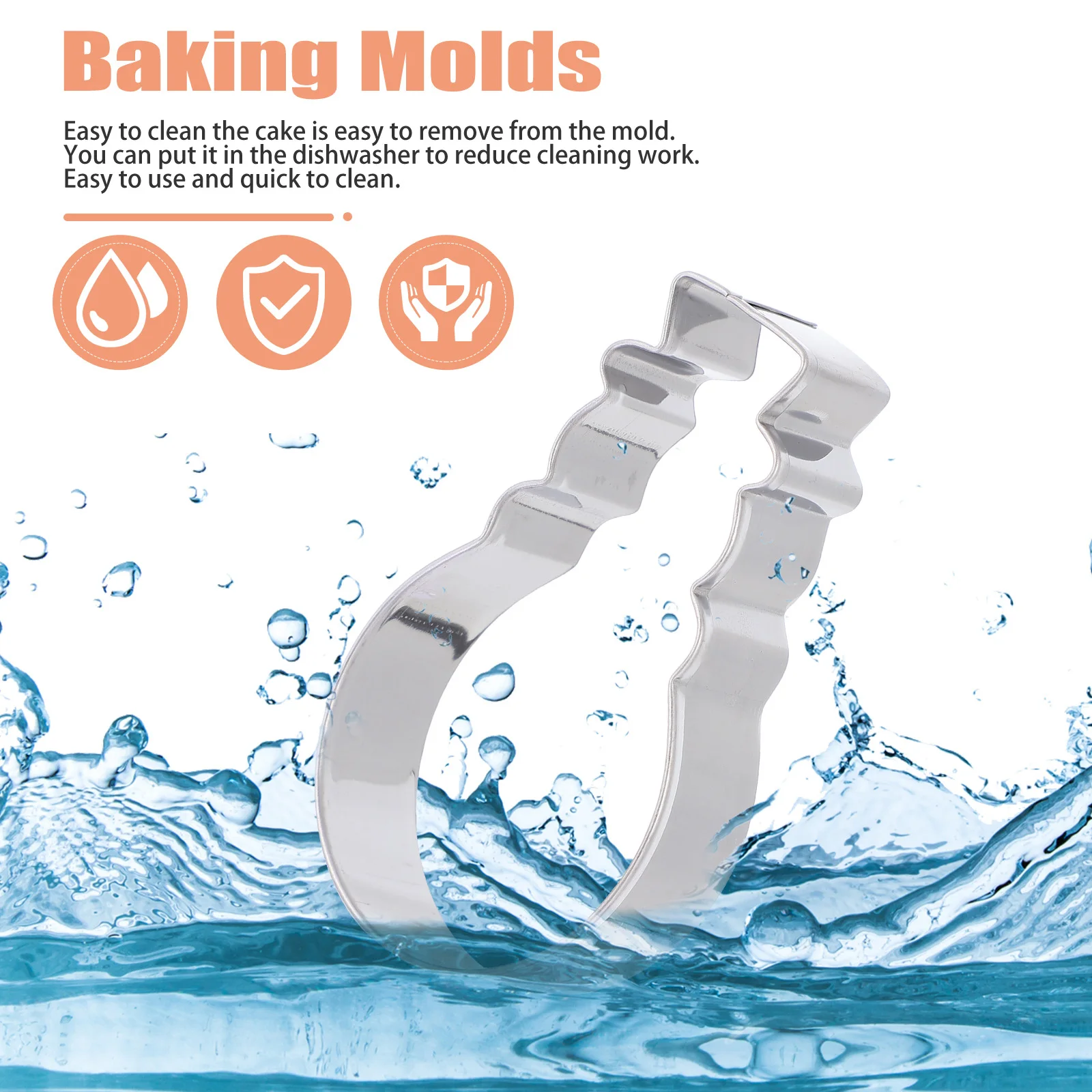 

5 Pcs Cookie Mold Christmas Cookies Biscuit Mould Silver Stainless Steel Baking