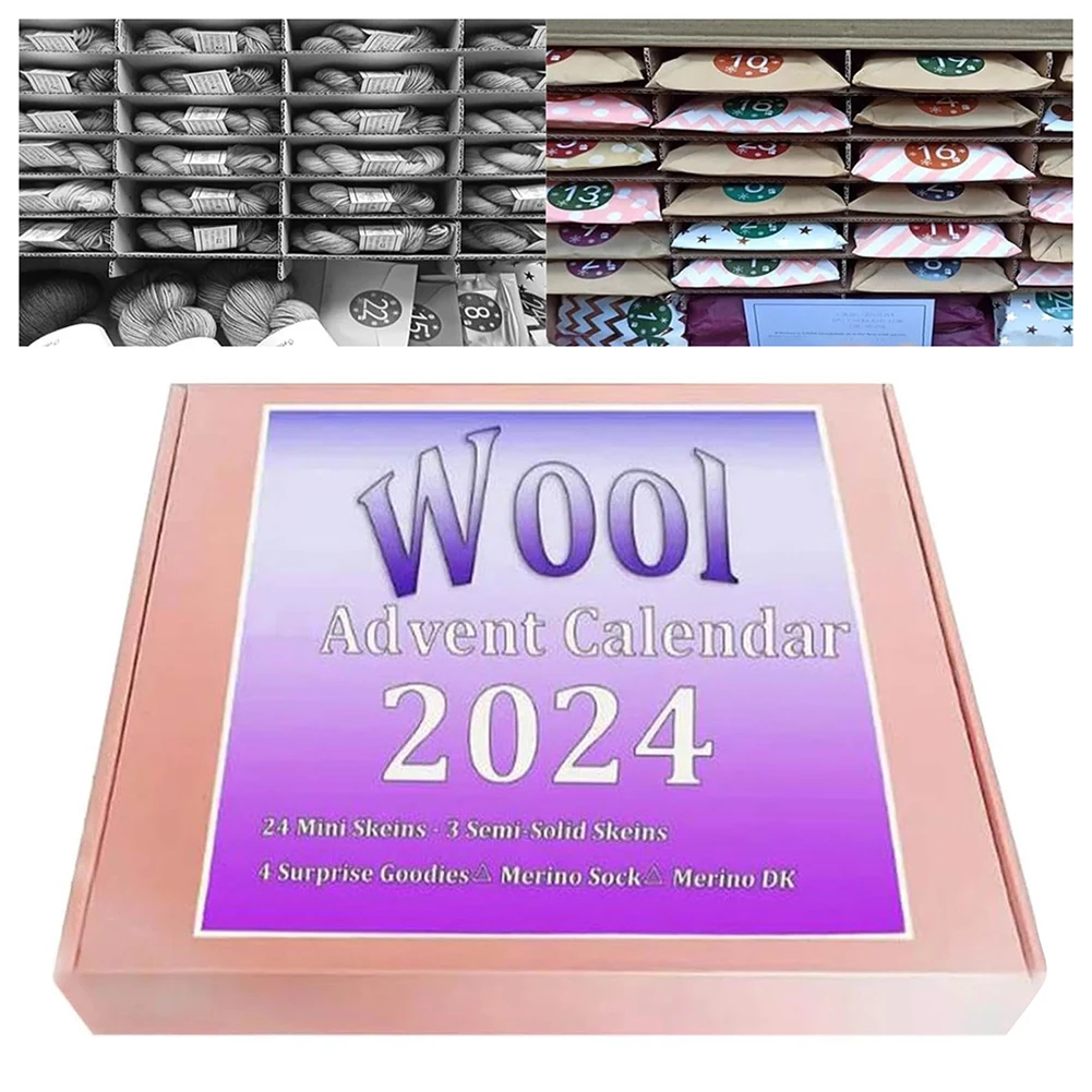 تقويم عيد الميلاد النهائي مع خيوط مصبوغة يدويًا وإكسسوارات محبوكة من الصوف الناعم فكرة هدية رائعة لمهرجان العطلات #4