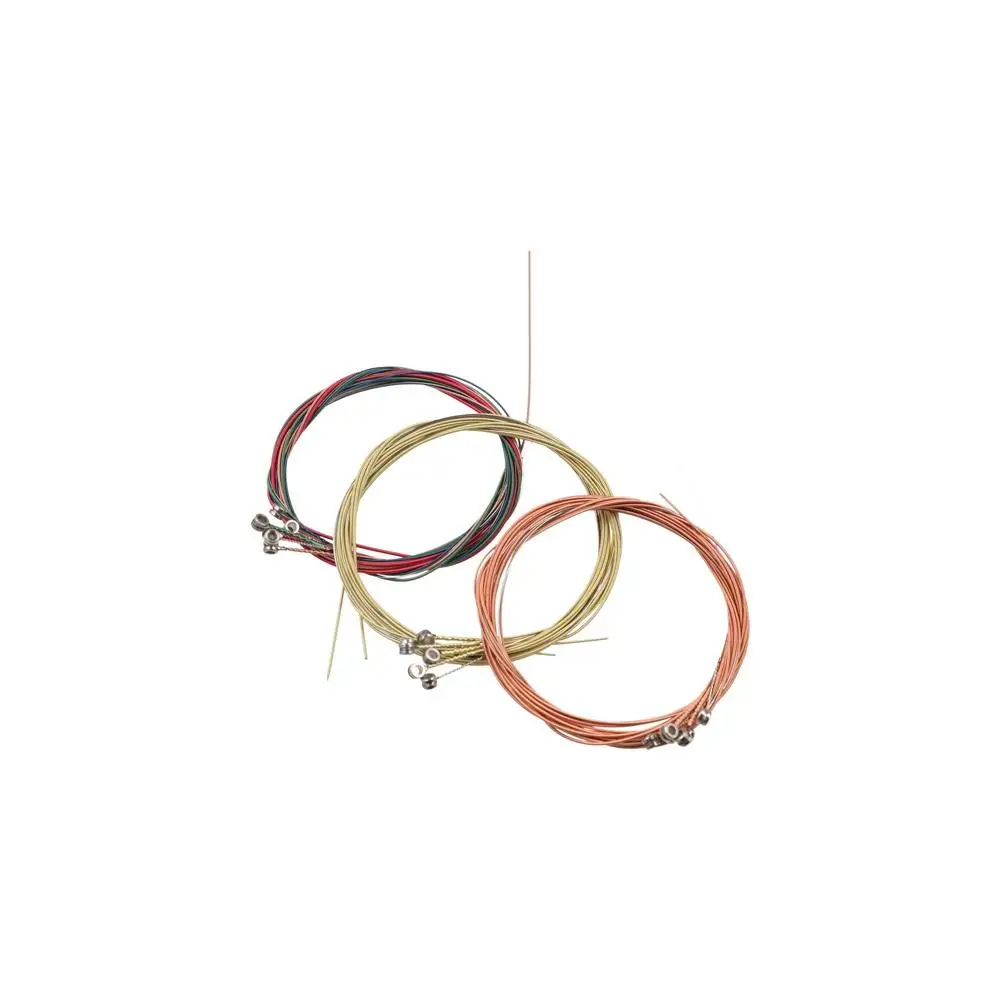 6 Strings Acoustic Guitar Strings Rainbow Colorful Red Copper Guitar Steel Strings Brass Anti Oxidation Coating