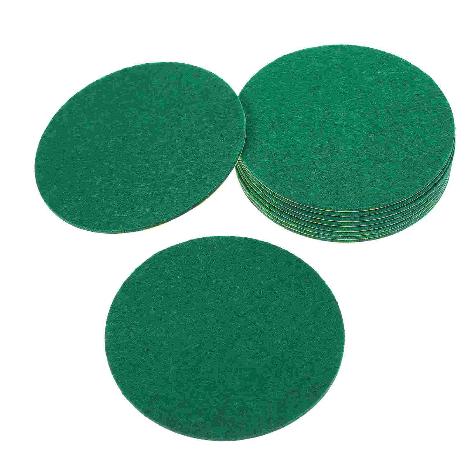 10 Pcs Hockey Flannel Part Ice Pusher Mat Puck Green Polyester Fiber Bat