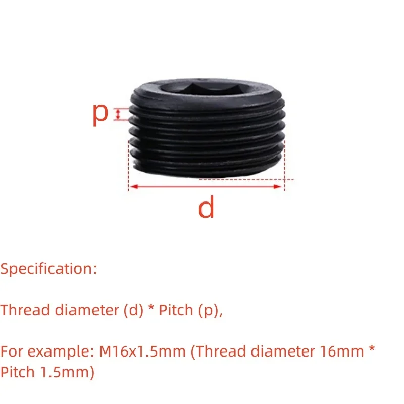 Grade 12.9 Hex Socket Set Screws M10 M12M14M16M18 M20 M22 M24 M26 M27 M28 M30 M33 Carbon Steel Pipe Oil Plug Headless Grub Screw