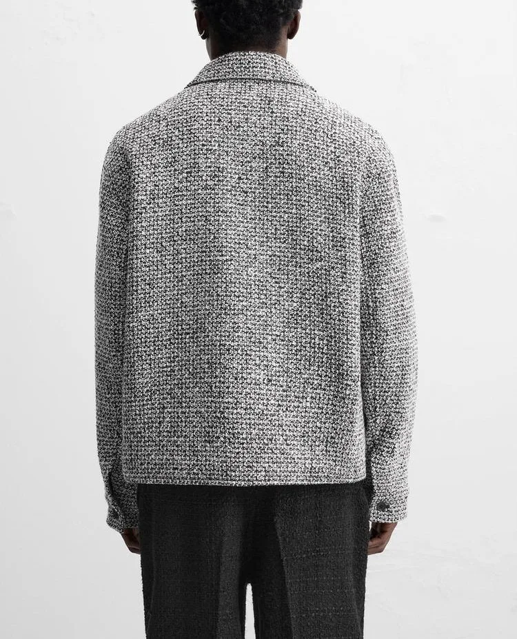 2025 Spring New Men's Pocket Decoration Loose Texture Texture Long Sleeve Shirt Coat