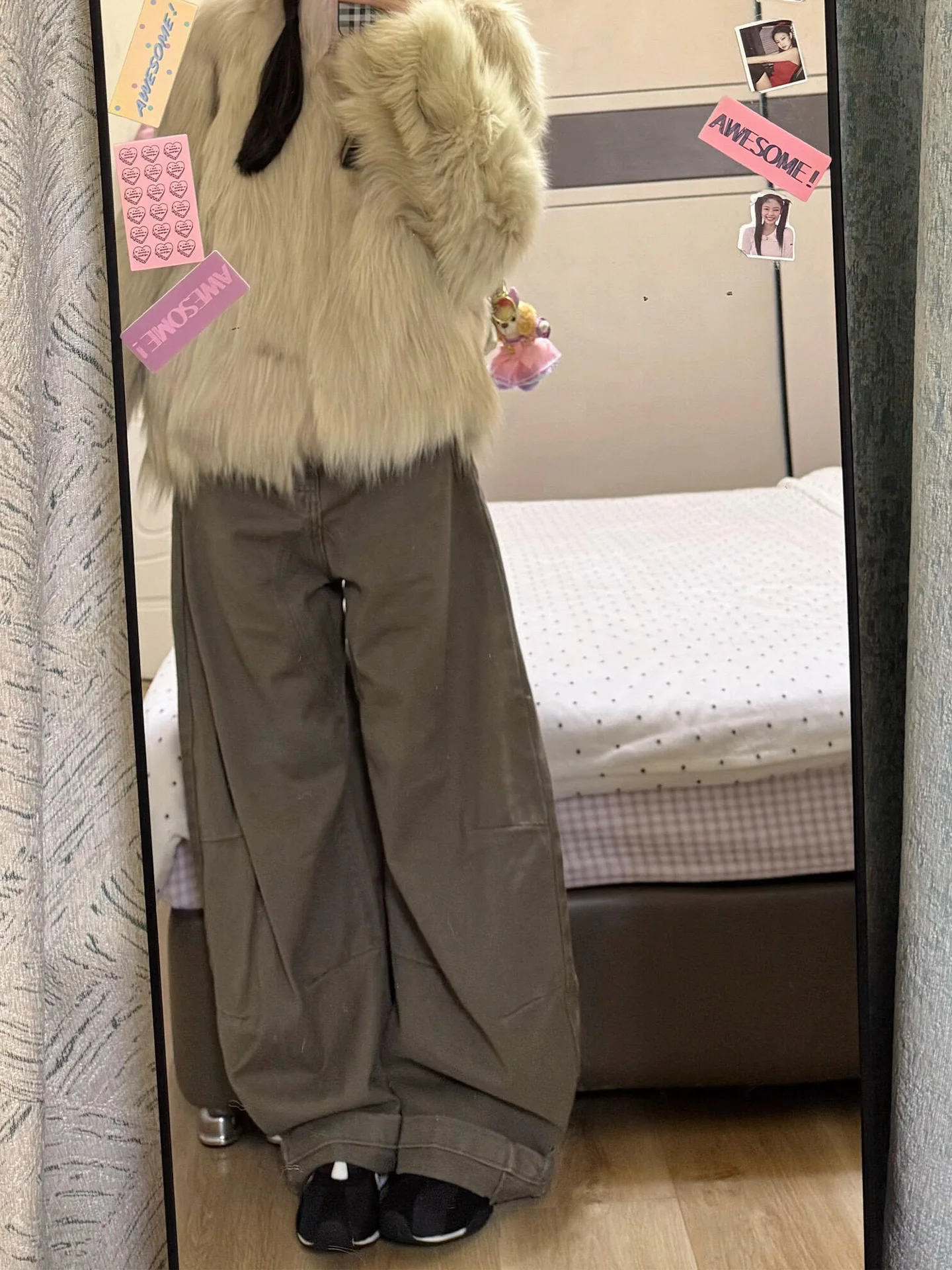 

Свободные джинсы с высокой талией и широкими штанинами для женщин больших размеров, американский стиль, весенняя новинка, модные длинные брюки для девушек