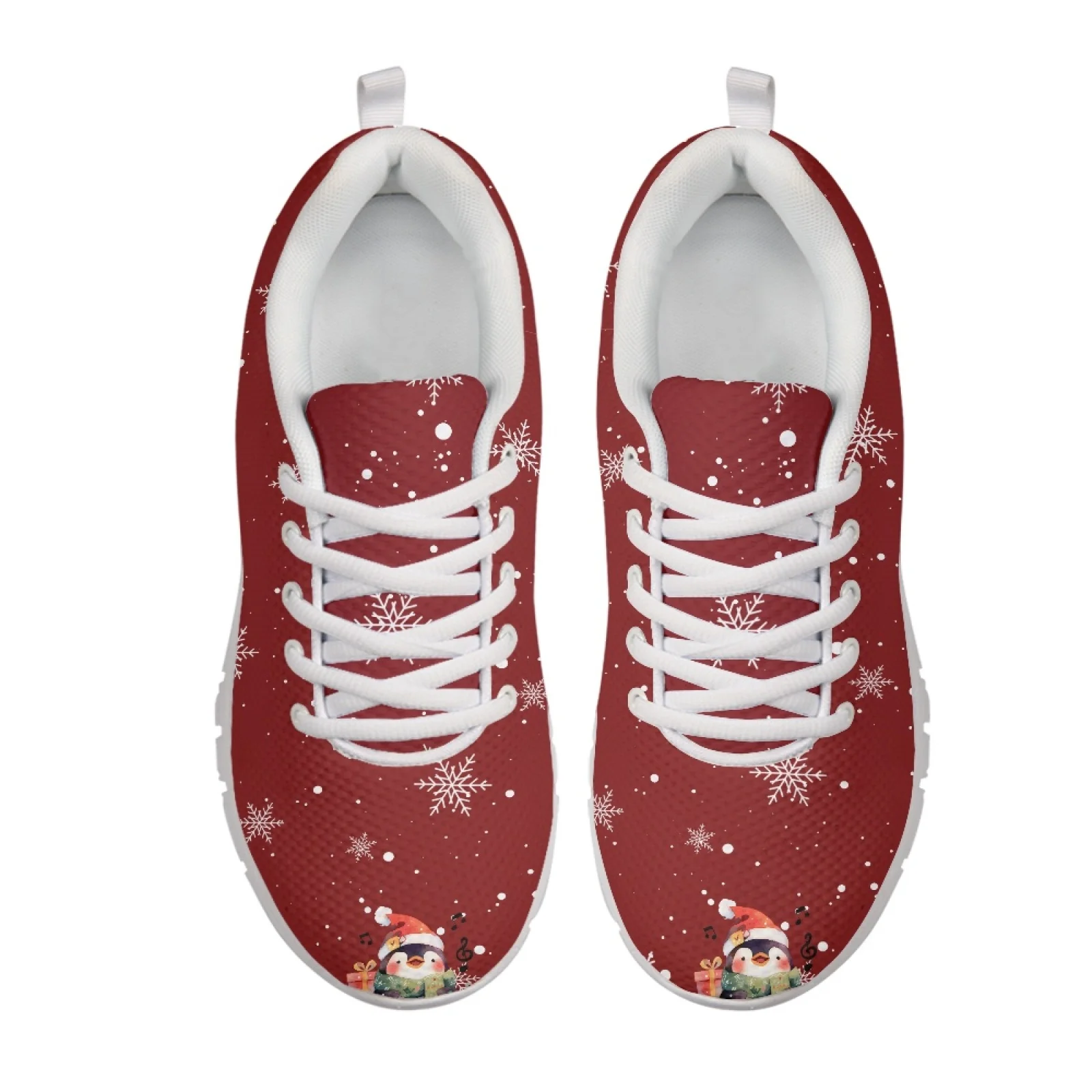 Coloranimal Christmas Penguin Fitness Shoes Athletic Shoes for Men Breathable Running Sneakers