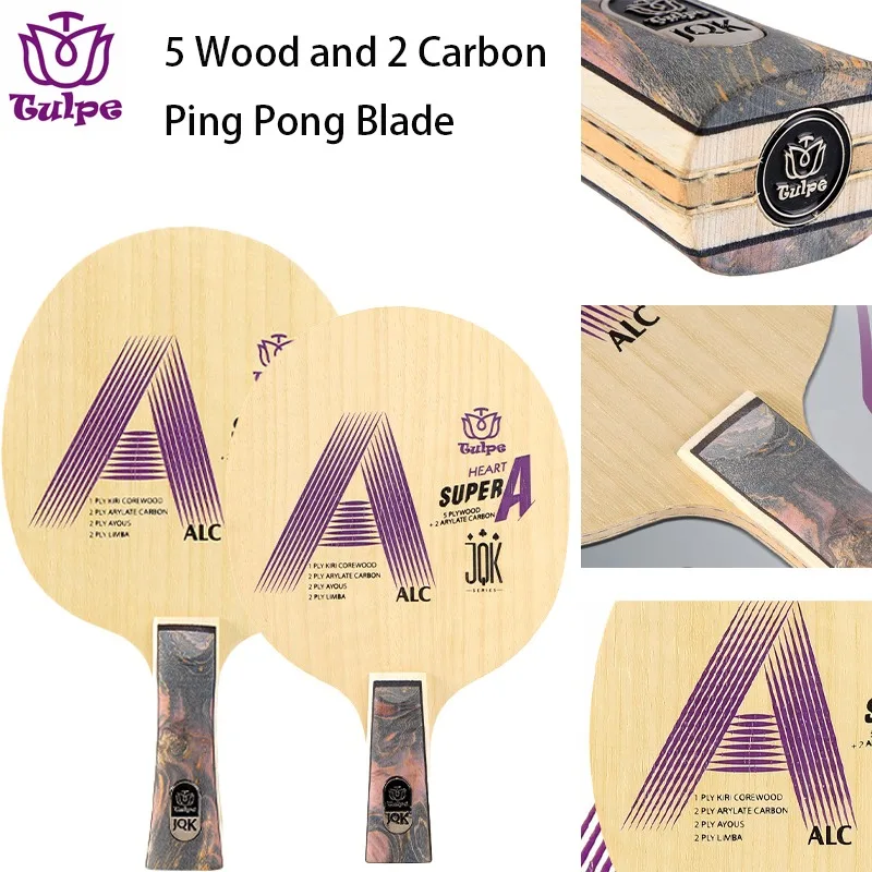 

TULPE External Carbon Table Tennis Blade 7-Ply Ping Pong Paddle 5 Wood 2 Carbon Racket with Box Arc Fast Attack