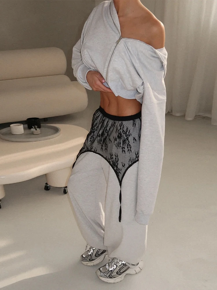 Hochgeschnittener Rock mit Spitzenbesatz und Po-Flap für Damen, Sexy Rockverlängerung, Transparenter Blumenmuster-Overlay-Rock mit Taillenbund, Damen-Partykleidung – Detail 18