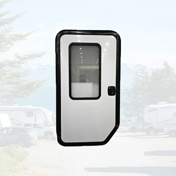 China factory rv door white or black with metal lock  caravan door special shaped teardrop trailer entry door