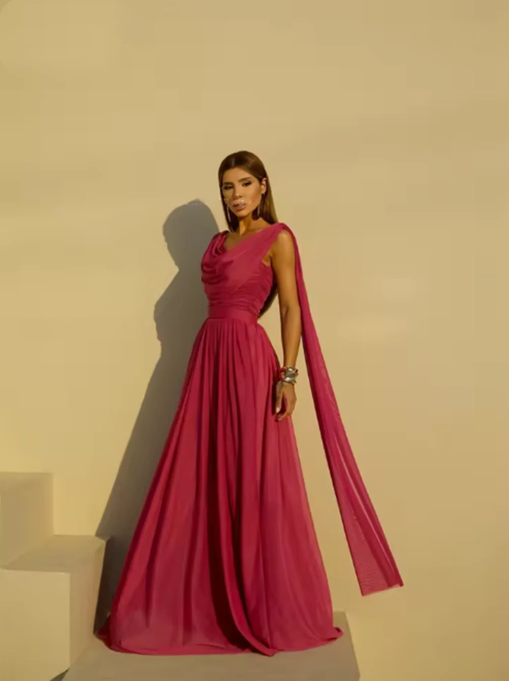 Vestidos de noche plisados con tirantes finos, vestidos formales sin mangas para mujer, vestidos elegantes de graduación hechos a medida