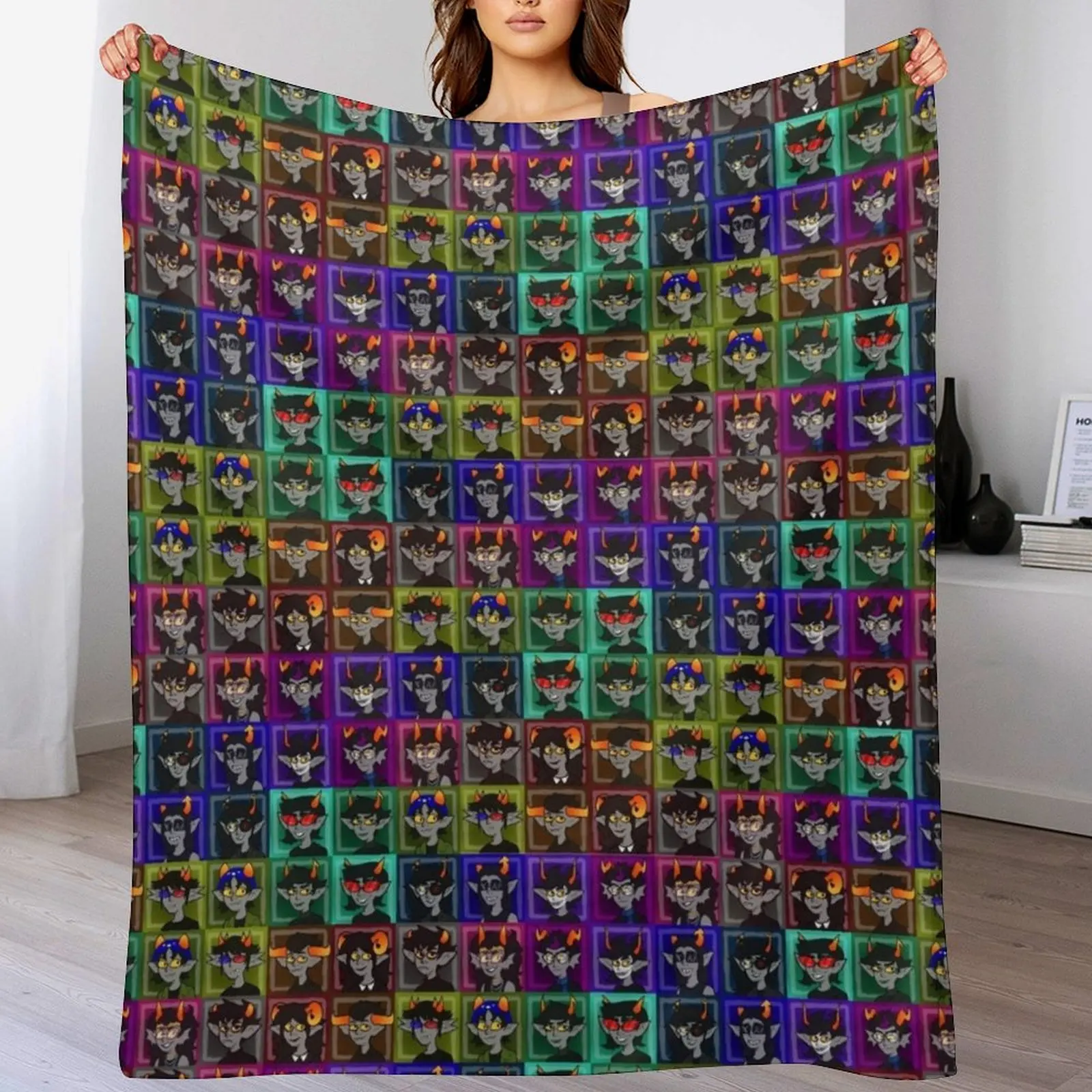 

Troll Grid Throw Blanket funny gift Plush Stuffeds Thins Blankets