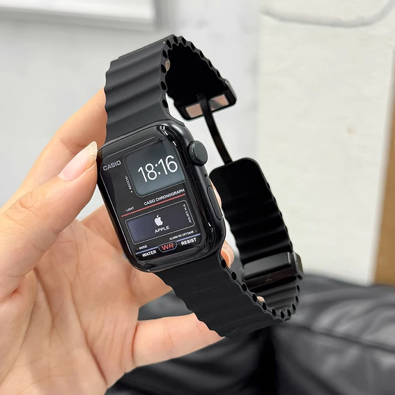 الأشرطة ل سوار ساعة يد آبل 45 46 مللي متر الترا 2 49 44 مللي متر 40 41 42 مللي متر المغناطيسي سيليكون سوار كوريا iWatch 10 9 8 7 6 5 SE 4 3 2026 #2