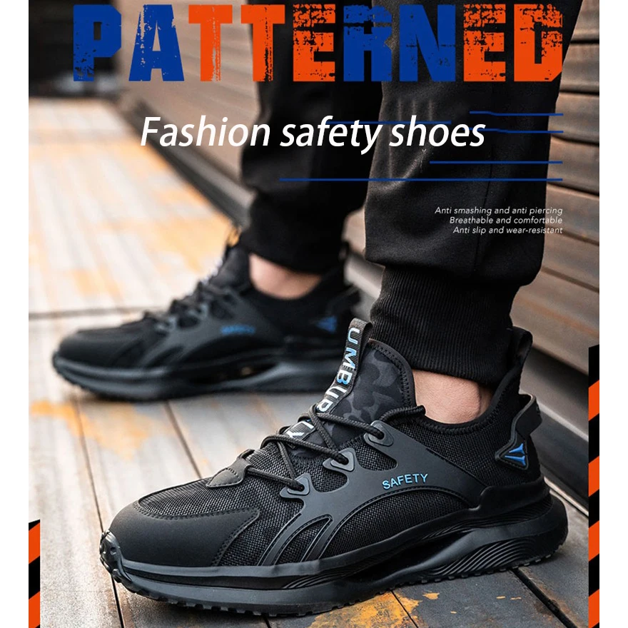 Summer Safety Shoes Anti impact Anti Puncture Gas Steel Wrapped Head Women Work Sneakers Work Protective Shoes