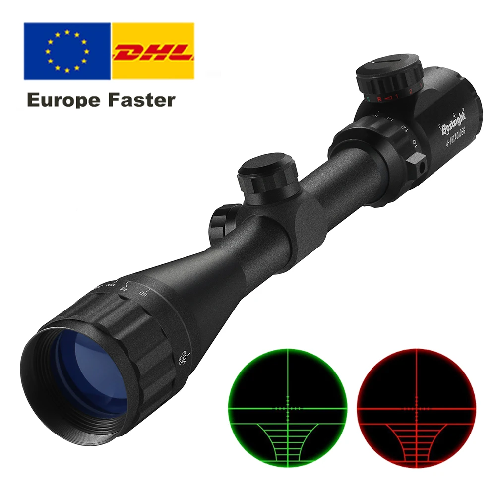 4-16X40 AOEG Rifle Scopes Red and Green Illuminated Hunting Scopes Tactical Optical Scope Riflescopes Airsoft Sight