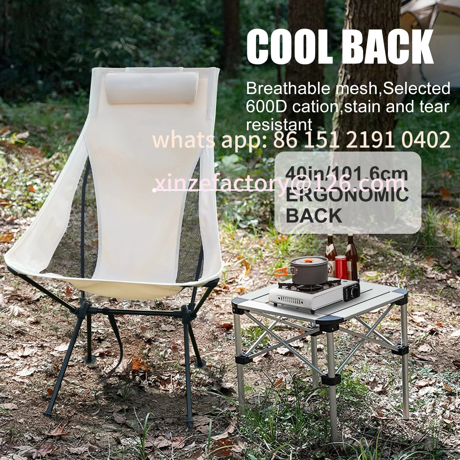 كراسي قمر قابلة للتخصيص، كرسي تخييم خارجي، كرسي صيد قابل للطي خفيف الوزن وعملي #5