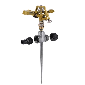 360度調整可能なガーデンスプリンクラー,灌漑,メタルスパイク,クイックリリース,1/2 