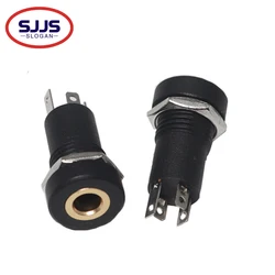 【10-2PCS】PJ392A 3.5MM Audio Jack Female Socket 3/4 Pole Stereo Solder Panel Mount Connector With Nuts PJ391 PJ-392A 4Pin