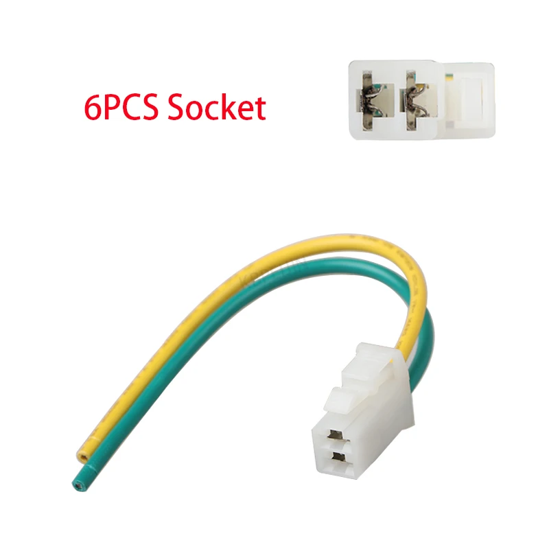 6x Car Sockets Adapter Connector With 2 Wires Wiring Harness Accessories