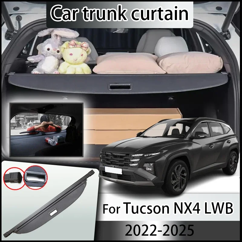 

Auto Trunk Cover Curtain For Hyundai Tucson NX4 2023 Accessories L LWB 2022-2025 Tail Box Storage Partition Rear Boot Curtain